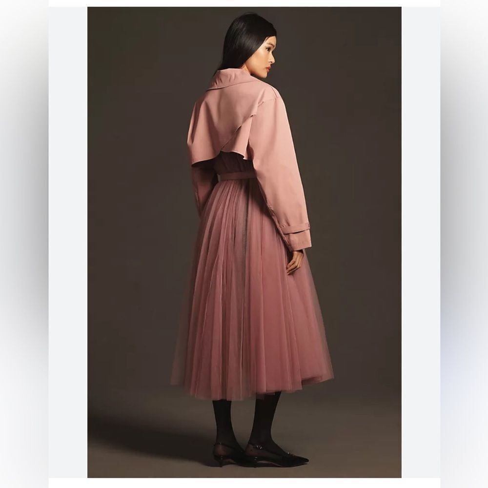By Anthropologie Tulle-Skirted Trench Coat Anthropologie Small